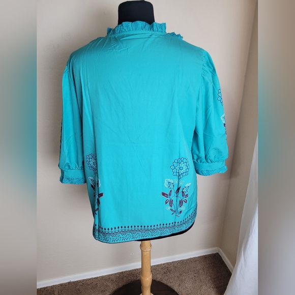 V-Neck 3/4 Sleeve Blouse - Picture 4 of 5